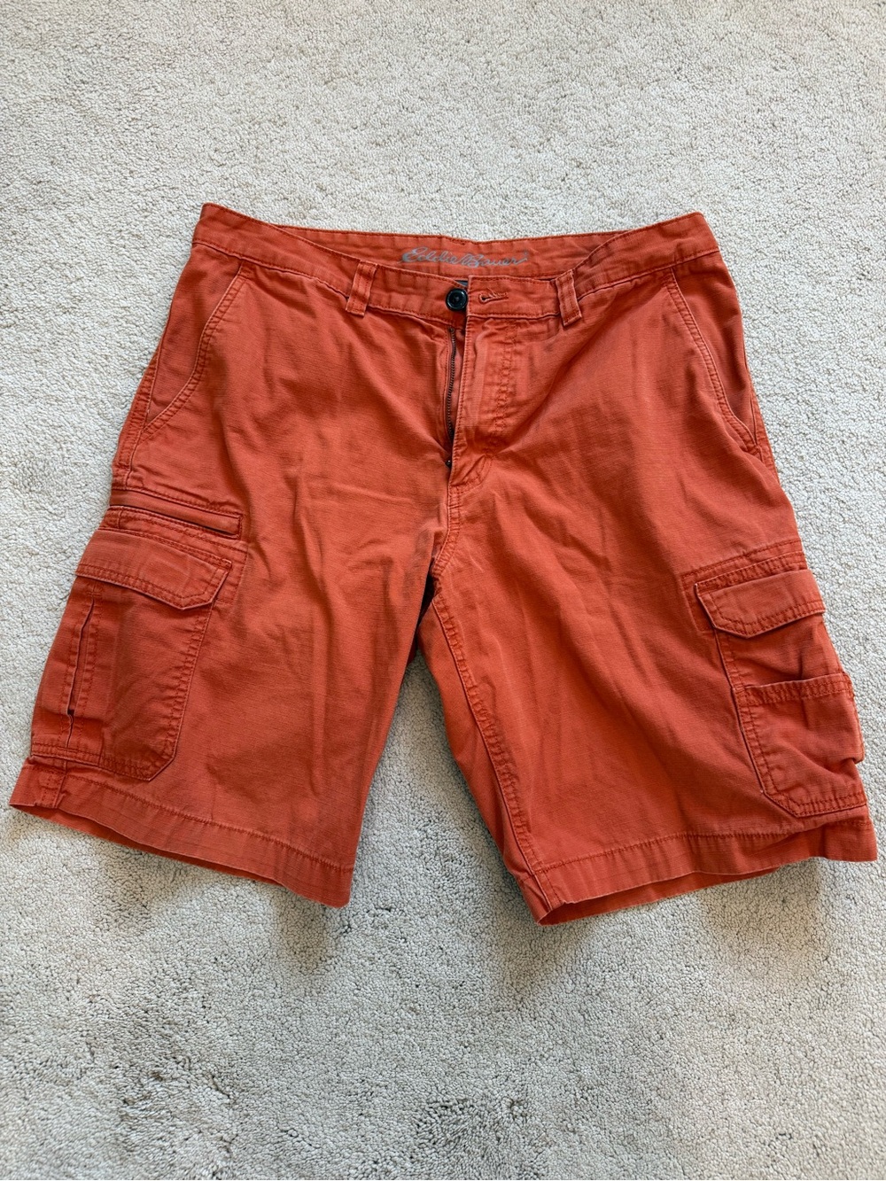 Eddie Bauer Burnt Orange Cargo Shorts, Size 34